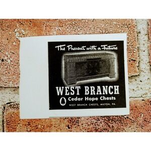 1941 West Branch Cedar Hope‎ Chests Milton PA Vintage Print Ad Ephemera